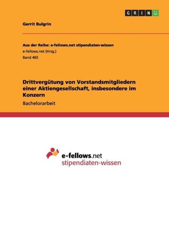Drittvergutung von Vorstandsmitgliedern einer Aktiengesellsc ... - cover