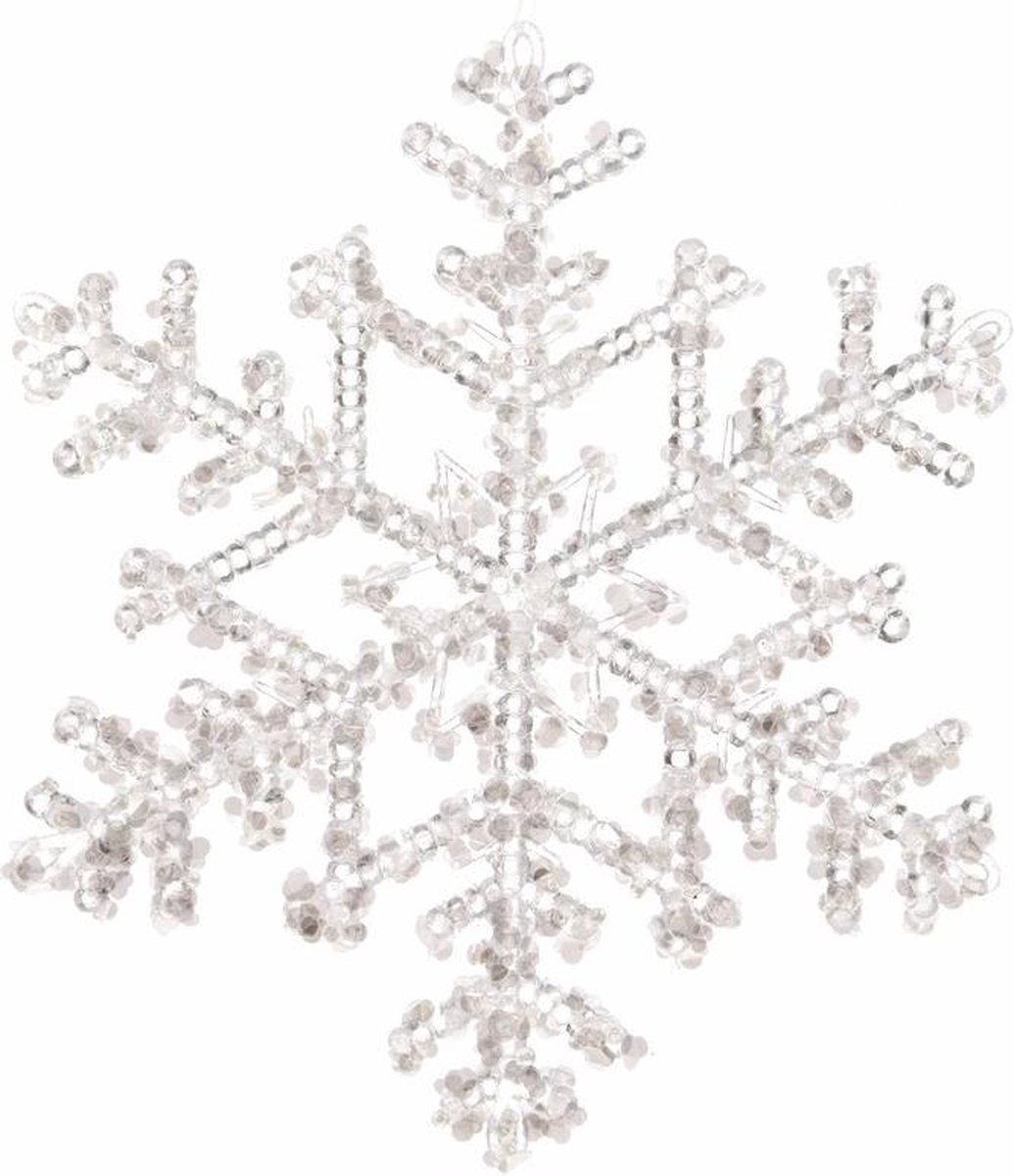 Kersthangers sneeuwvlok transparante hangers 18 cm - Kerstboomversiering  sneeuwvlokken... | bol.com