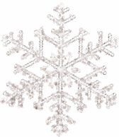 Kersthangers sneeuwvlok transparante hangers 18 cm - Kerstboomversiering sneeuwvlokken - Kerstdecoratie