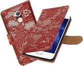 BestCases.nl Huawei Honor 6A Lace booktype hoesje Rood
