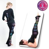 Yoga handgeschilderde Chakra broek - Katoen - Zwart - Maat S