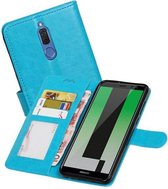 Hoesje Geschikt voor Huawei Mate 10 Lite - Portemonnee hoesje booktype Turquoise