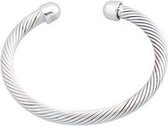 Behave ® - armband dames zilver kleurig in kabel design