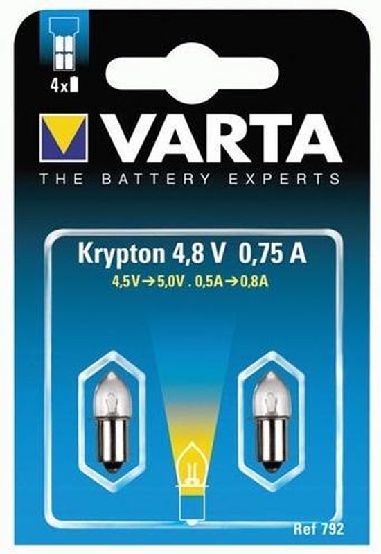 Krypton Ersatzlampe KPR113 4,8V - 0,75A - Ampoule De Rechange VARTA