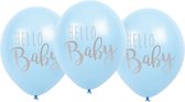 Ballonnen blauw 'Hello Baby'