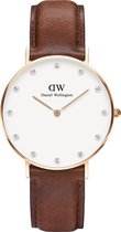 Daniel Wellington Classy St. Mawes DW00100075 - Horloge - Leer - Bruin - Ø 34 mm