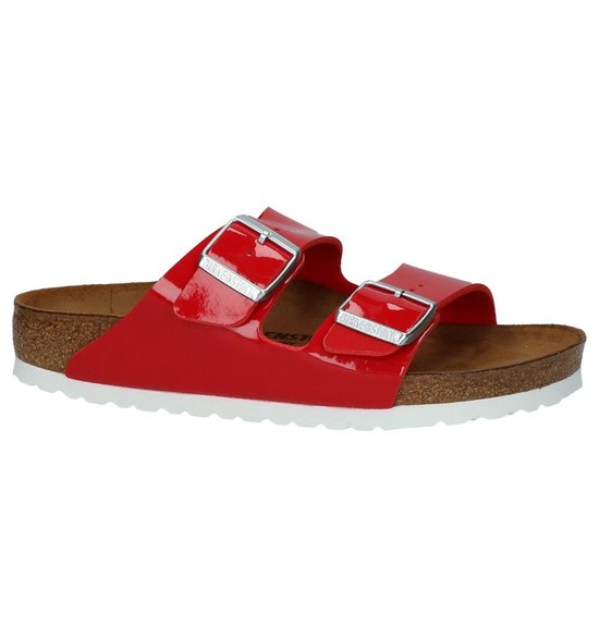 Birkenstock - Arizona - Sportieve slippers - Dames - Maat 35 - Rood -  Patent Tango Red... | bol.com