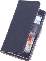 BestCases Zwart Stand Luxe Echt Lederen Booktype Hoesje LG G2 Mini