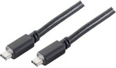 USB-C naar USB-C kabel - USB3.2 (tot 10 Gbit/s) - PD tot 20V/3A / zwart - 2 meter