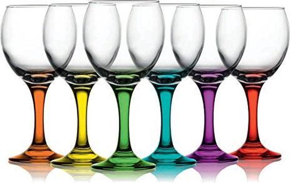 slachtoffers ik heb dorst omdraaien Gekleurde wijnglazen 210 cc - Lav Coral Misket | bol.com