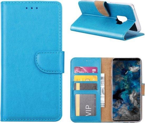 Samsung Galaxy S9 Boek Hoesje - siliconen binnenkant - portemonnee hoesje – geschikt voor pasjes - Blauw