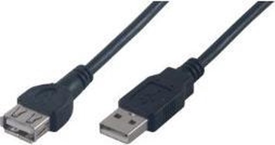 Prolunga USB 2.0 MCL Samar Cavo 2 Metri Nero - Maschio USB A A Femmina USB A, Collegamento Per Stampanti E Periferiche