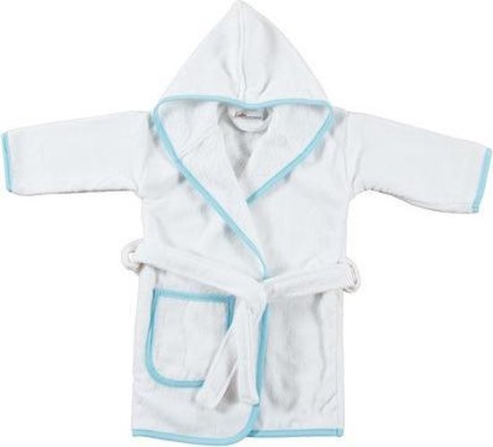 Baby badjas wit met blauw 0-6 maand | bol.com