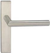 Impresso Harrow Binnendeurbeslag - Vierkant Deurschild - RVS - Verstelbare Krukstift - Geschikt voor Deurdikte 38-45 mm - Geveerd Deurschild - 5 Jaar Garantie - Zilver