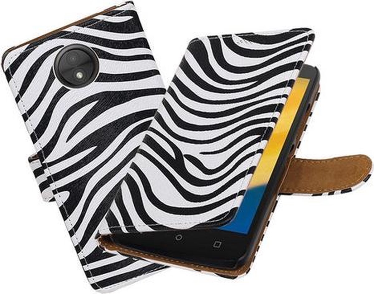 BestCases.nl Motorola Moto C Zebra booktype hoesje