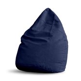 Lumaland - Luxe XL PLUS zitzak - stijlvolle beanbag met 220L volume - extra stevige naden - verkrijgbaar in verschillende kleuren - Donkerblauw