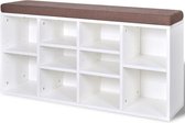 Schoenenbank bank halbank schoenenkast wit 103x30x48cm