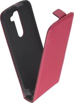 LELYCASE Lederen Roze Flip Case Cover Hoesje LG G2 Mini