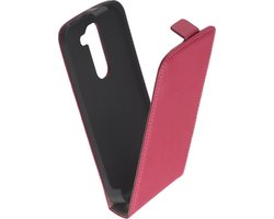 LELYCASE Lederen Roze Flip Case Cover Hoesje LG G2 Mini