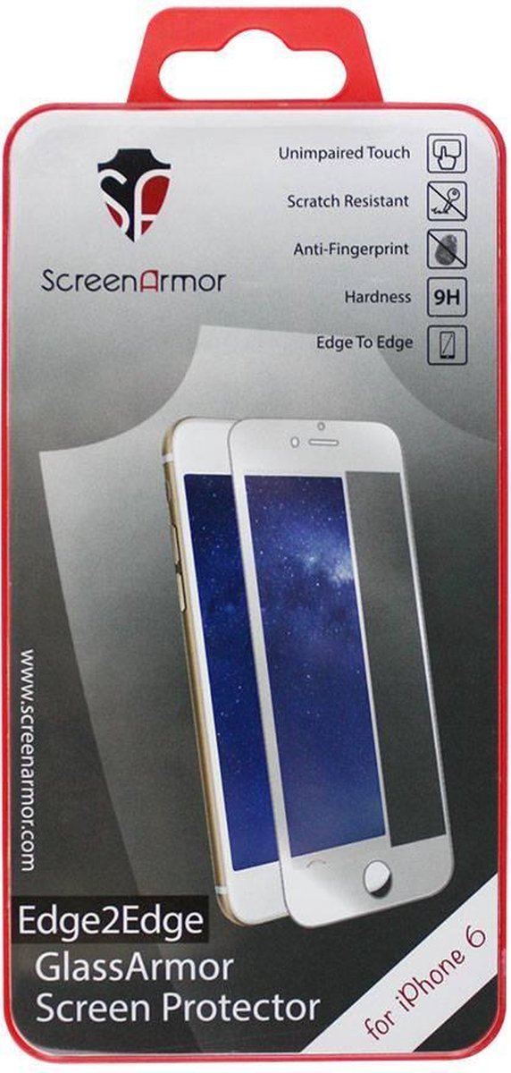 ScreenArmor Edge 2 Edge iPhone 6(s) 0,3 mm Gehard Glas - Wit