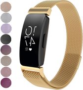 Milanese Loop Armband Geschikt Voor Fitbit Inspire (HR) Horloge Band Strap - Milanees Armband Polsband - Goud Kleurig - Large