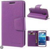 Goospery Sonata Leather case hoesje Samsung Galaxy S4 VE Black edition I9515 Paars