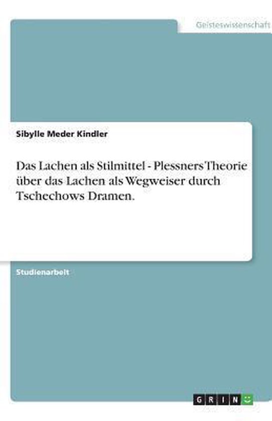 Das Lachen als Stilmittel - Plessners Theorie über das Lach ... - cover