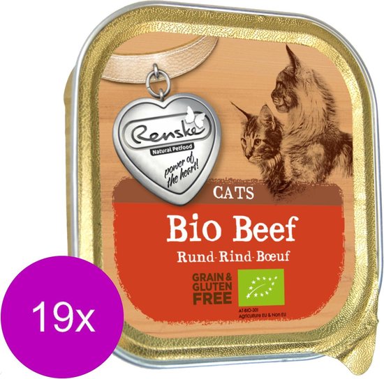 Renske Kat Bio Alu 85 g - Kattenvoer - 19 x Rund Graanvrij - NL-BIO-01