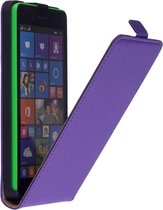 Lederen Paars Microsoft Lumia 535 Premium Flip Case Cover Hoesje