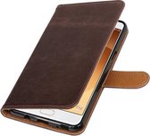 Mocca Pull-Up PU booktype wallet cover cover voor Samsung Galaxy C9