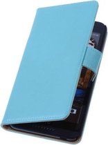 PU Leder Turquoise Hoesje HTC M8 mini Book/Wallet Case/Cover