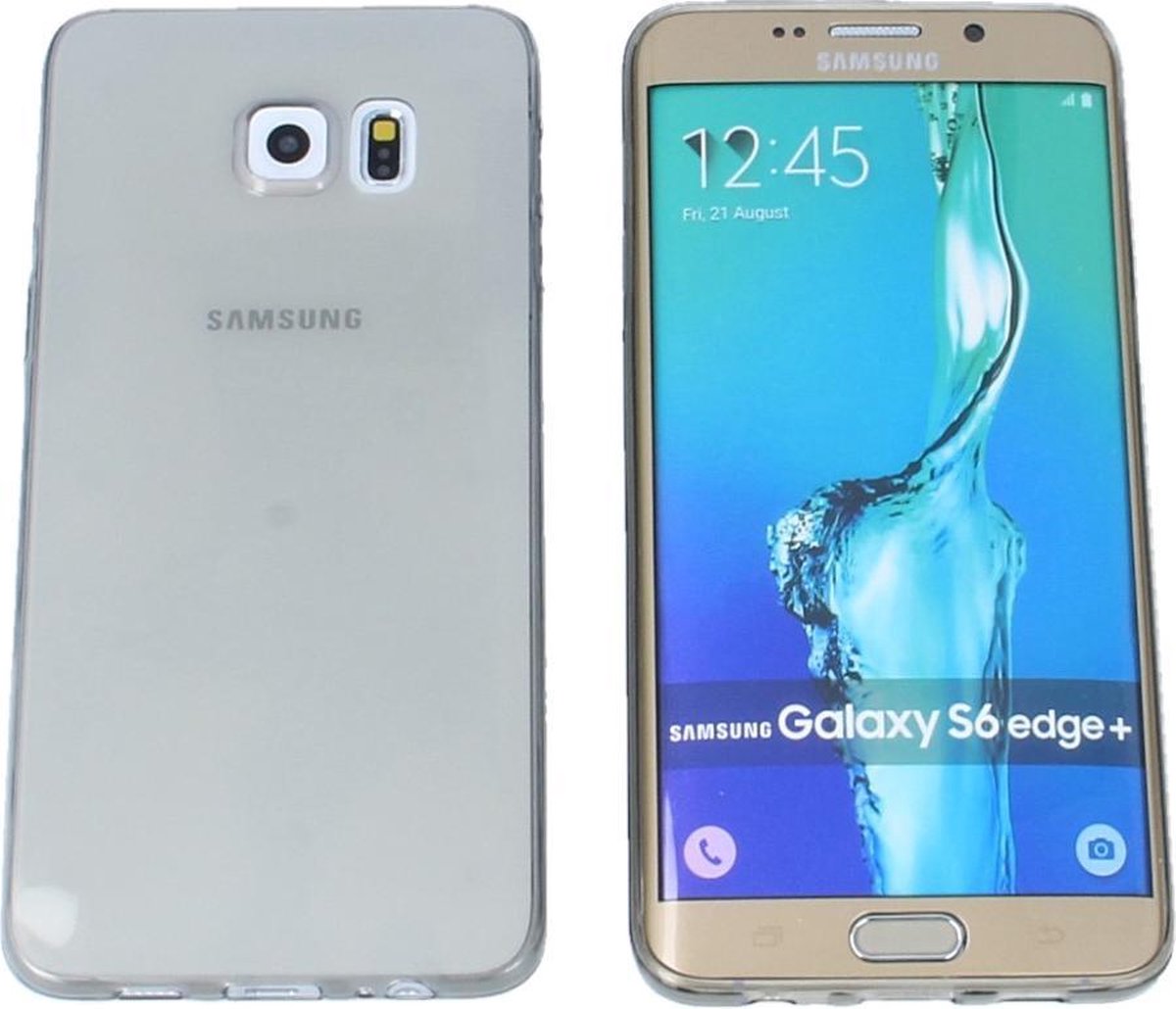 Samsung Galaxy S6 Edge Plus, 0.35mm Ultra Thin Matte Soft Back Skin case Transparant Grijs Grey