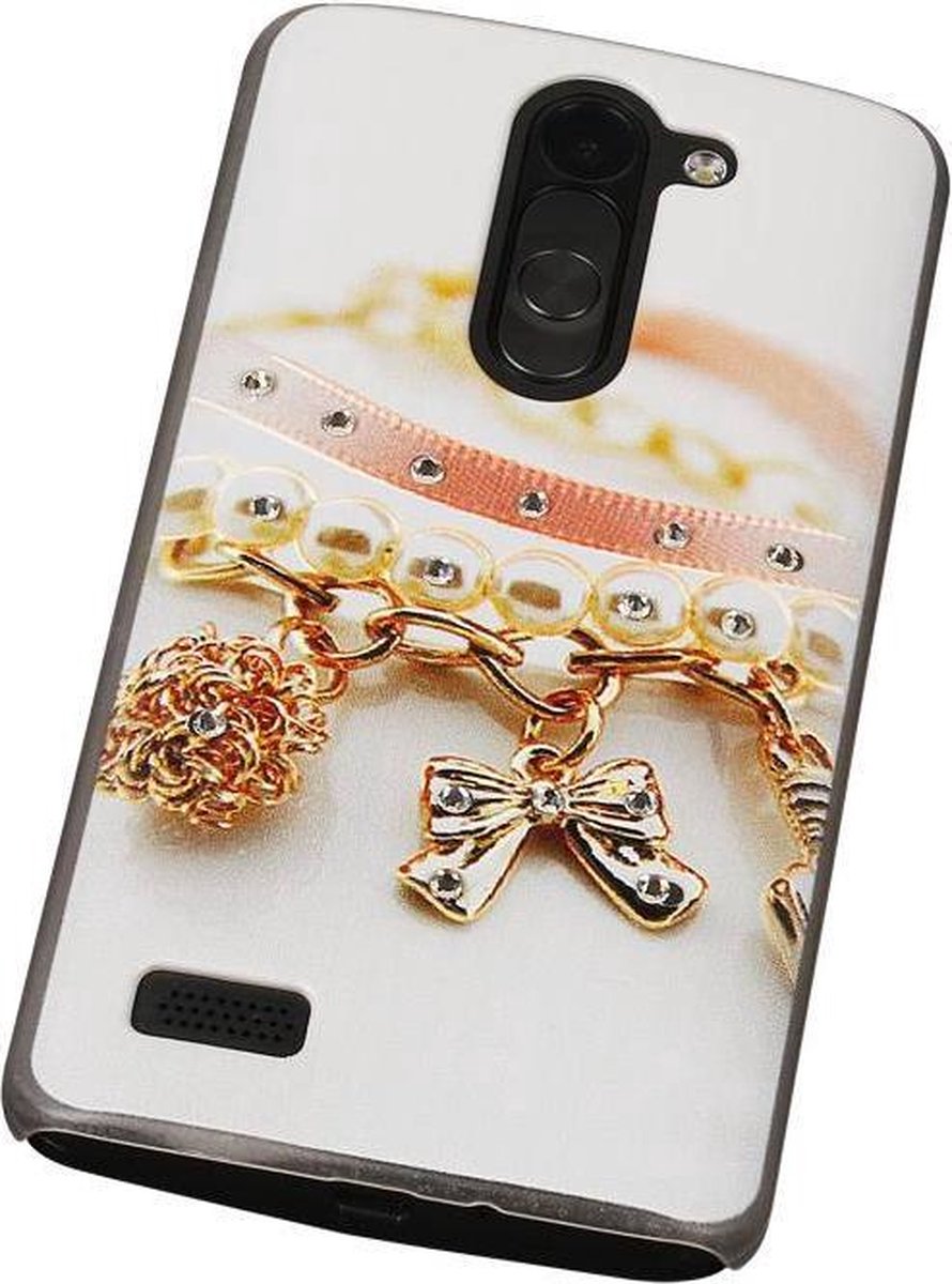 3D Hardcase met Diamant L Bello D335 Armband - Back Cover Case Bumper Hoesje