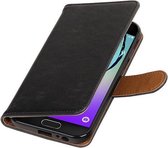 Zwart Pull-Up PU booktype wallet cover cover voor Samsung Galaxy A3 2017