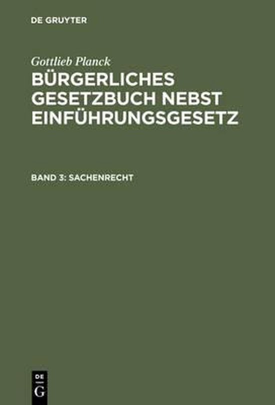 Bürgerliches Gesetzbuch nebst Einführungsgesetz, Band 3, S ... - cover