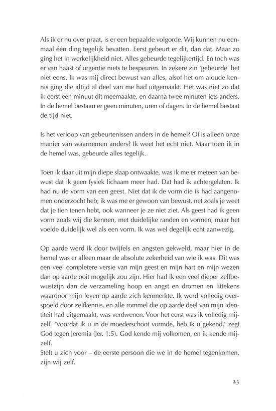 Pagina met tekst uit een boek: 'Ik kwam uit mijn diepe slaap ontwaakte. Het voelde alsof ik lang op de bodem van de oceaan was geweest.'