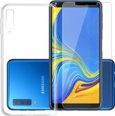 Transparant Hoesje voor Samsung Galaxy A7 (2018) + tempered glass
