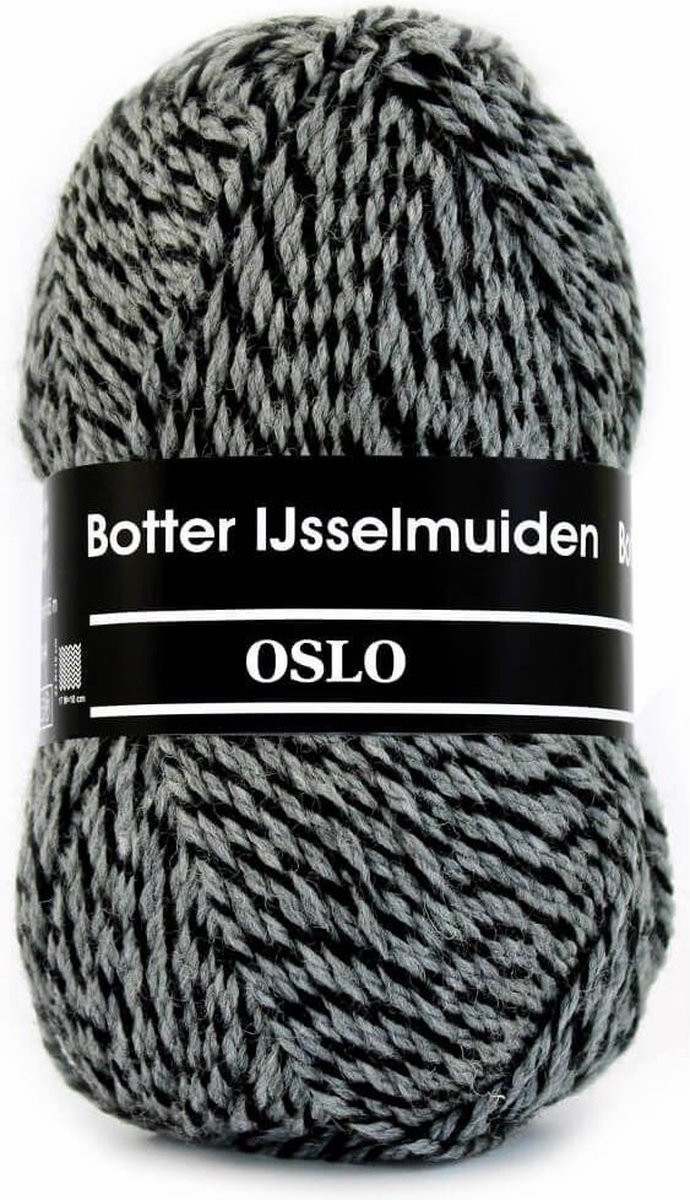Oslo zwart gemeleerd 07 - Botter IJsselmuiden PAK MET 10 BOLLEN a 100 GRAM. PARTIJ 57564. INCL. Gratis Digitale vinger haak en brei toerenteller