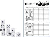 Yahtzee Scoreblok + 10x Witte Dobbelstenen | Spel voor op Reis | Scoreblock | Spelletjes | Dobbelspellen | Spellen