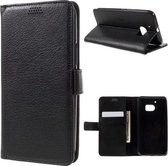 Litchi cover wallet case hoesje HTC 10 zwart