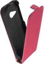 LELYCASE Roze Lederen Flip Case Cover Hoesje HTC One Mini 2