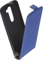 LELYCASE Lederen Blauw Flip Case Cover Hoesje LG G2 Mini