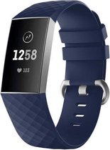 Siliconen Horloge Band Geschikt Voor Fitbit Charge 3 - Armband / Polsband / Strap / Sportband - Small - Blauw