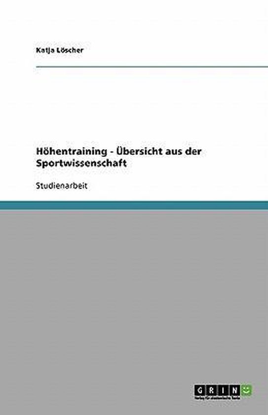 Höhentraining und Leistungssport - cover