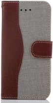 spijkerstof wallet iphone 6 s bruin grijs