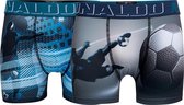 CR7 - Jongens 2-Pack Micro Mesh Trunk Boxershorts Blauw Grijs - 140