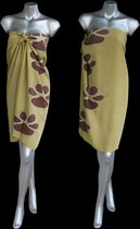 Batik Sarong Katten-Pootjes, Pareo Honden-Pootjes, Viscose/Rayon 115 * 180 cm
