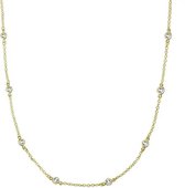 Fate Jewellery Ketting FJ493 - Crystal dots - 925 Zilver - Goudkleurig verguld - Ingelegd met Zirkonia kristallen