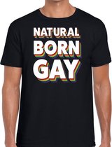 Natural born gay t-shirt zwart voor heren XL