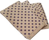 Papieren zakjes / cadeauzakjes 13,5x18 cm bruin met paarse stippen 200 stuks
